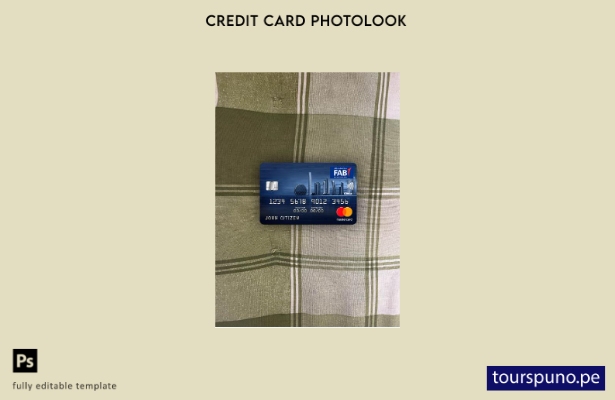 listo para imprimir plantilla frontal de aspecto fotográfico de Mastercard d 117